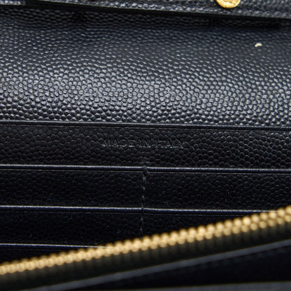 Saint Laurent/YSL Cassandra Matelasse Envelope Chain Wallet Grained Calfskin Black GHW