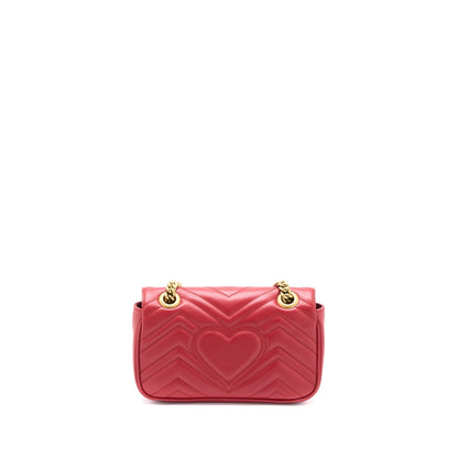 Gucci Mini GG Marmont Bag Calfskin Red Brushed