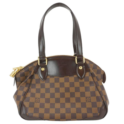 LOUIS VUITTON Verona PM Damier Ebene Satchel Bag Brown
