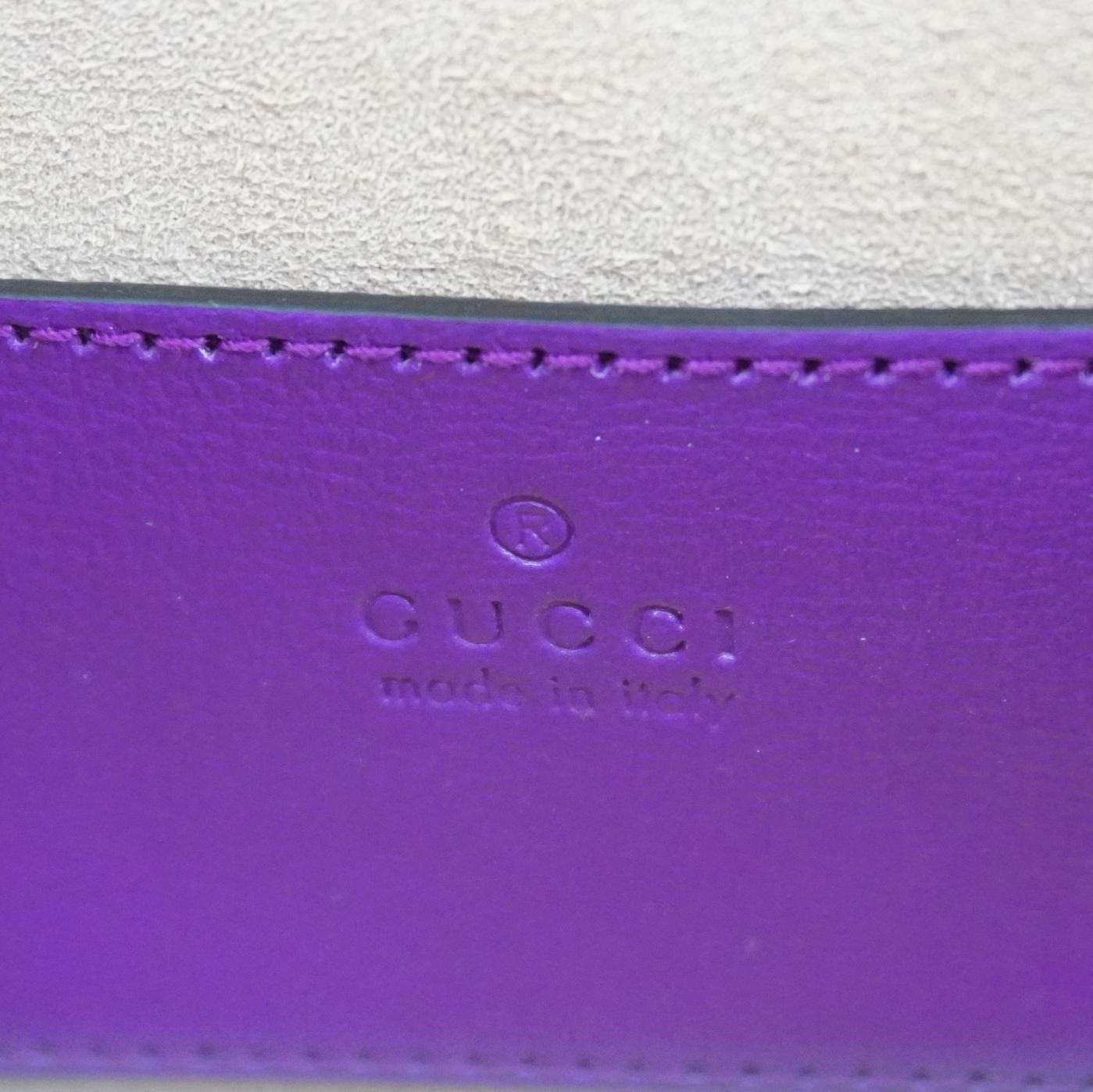 GUCCI Horsebit 1955 mini Leather Shoulder Bag Purple 724713