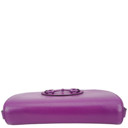 GUCCI Horsebit 1955 mini Leather Shoulder Bag Purple 724713