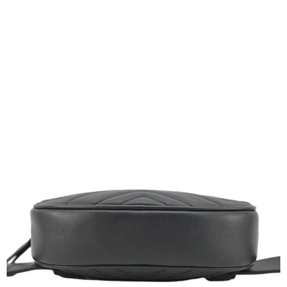 GUCCI GG Marmont Matelasse Leather Belt Bag Black 476434