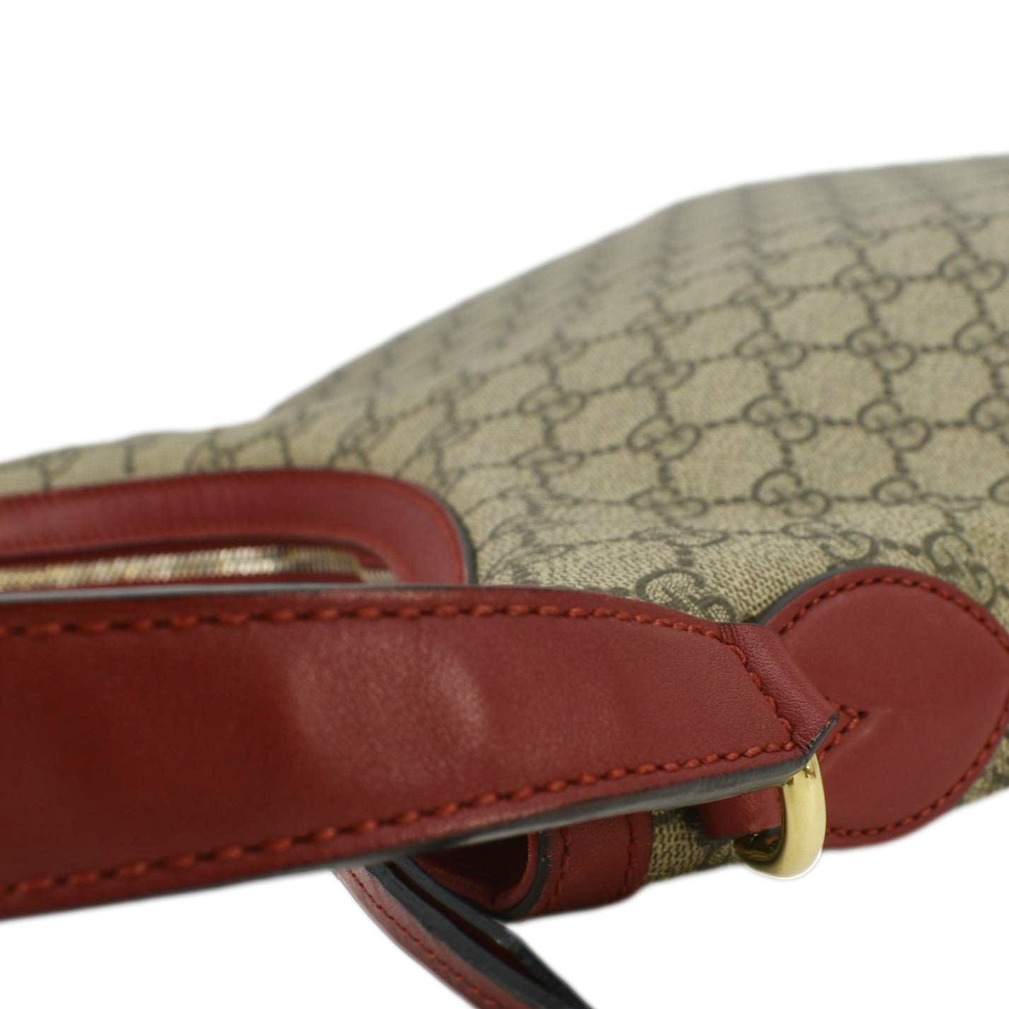 GUCCI Linea A Supreme Canvas Hobo Shoulder Bag Beige 414930