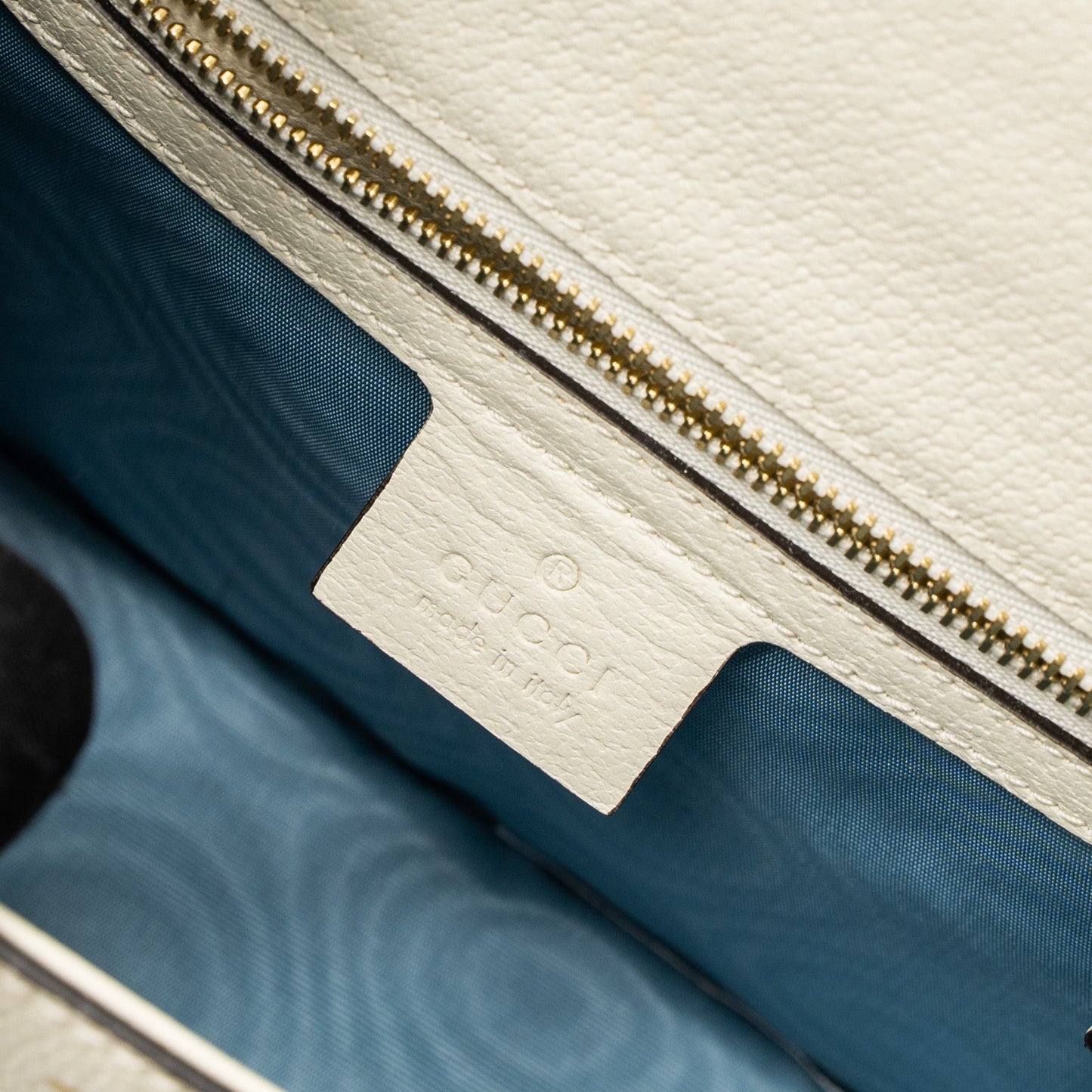 Gucci Small Sylvie Bag Bee Printed Calfskin White