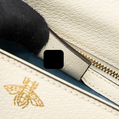 Gucci Small Sylvie Bag Bee Printed Calfskin White