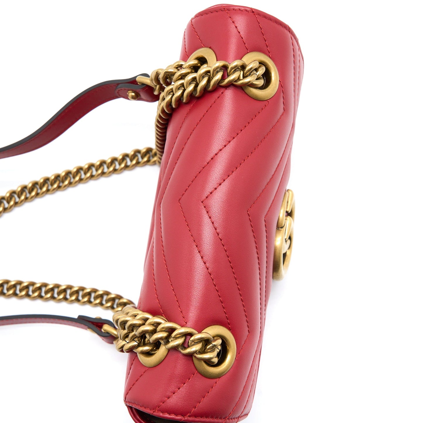 Gucci Mini GG Marmont Bag Calfskin Red Brushed
