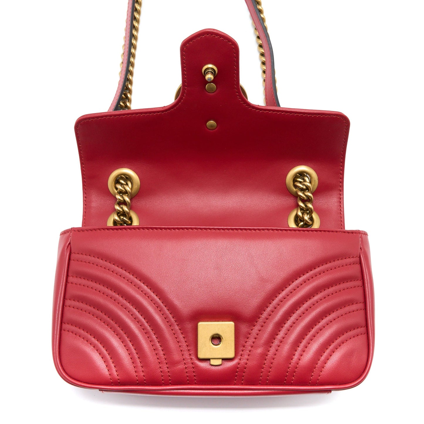 Gucci Mini GG Marmont Bag Calfskin Red Brushed