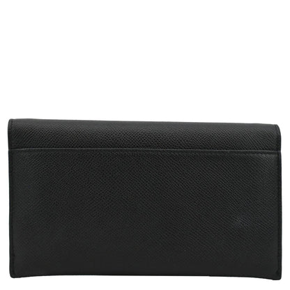 CHRISTIAN DIOR Long Saddle Leather Crossbody Chain Wallet Black