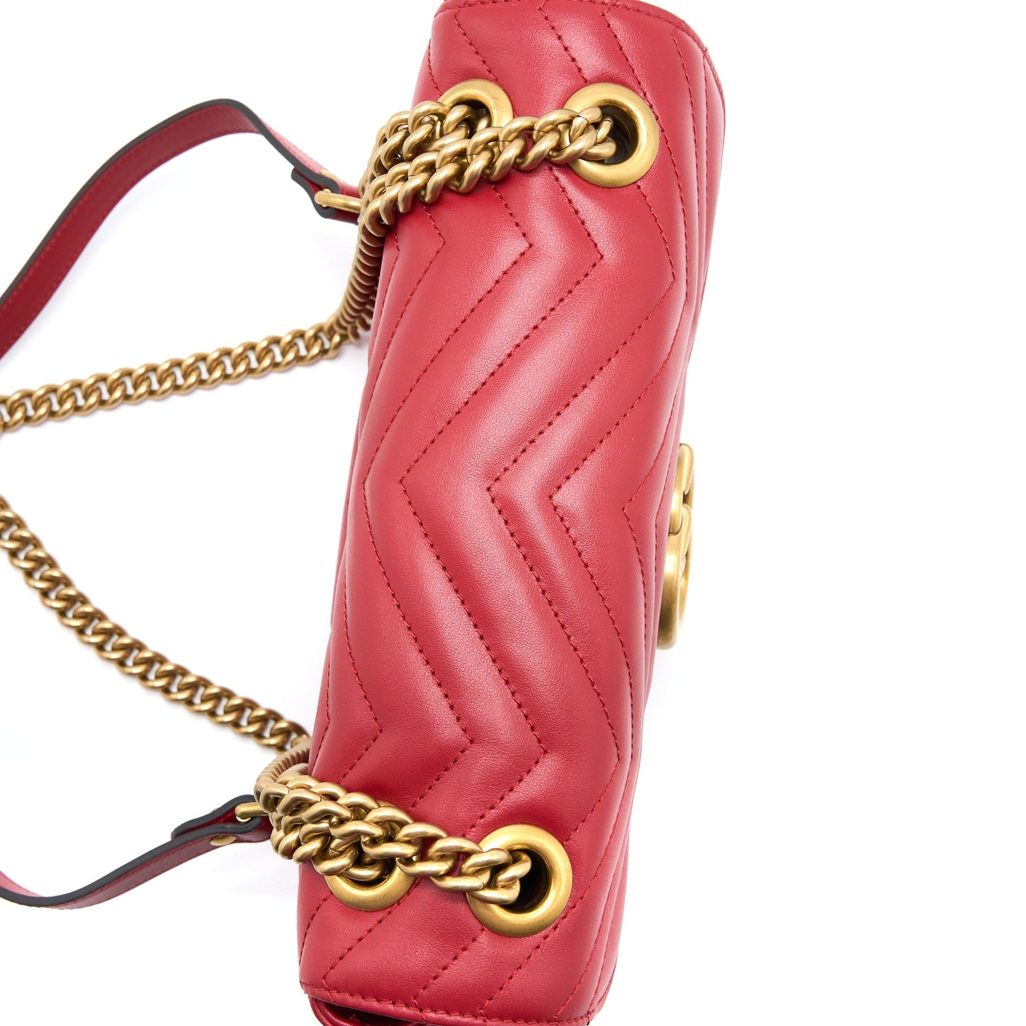 Gucci Small GG Marmont Bag Calfskin Red Brushed