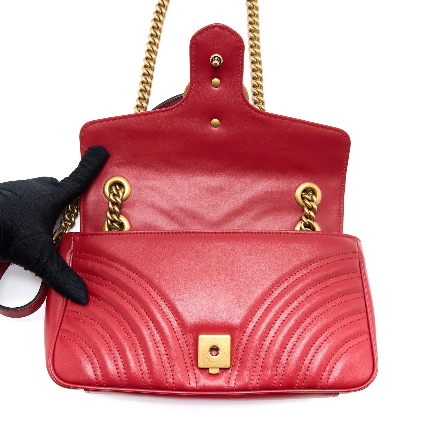 Gucci Small GG Marmont Bag Calfskin Red Brushed