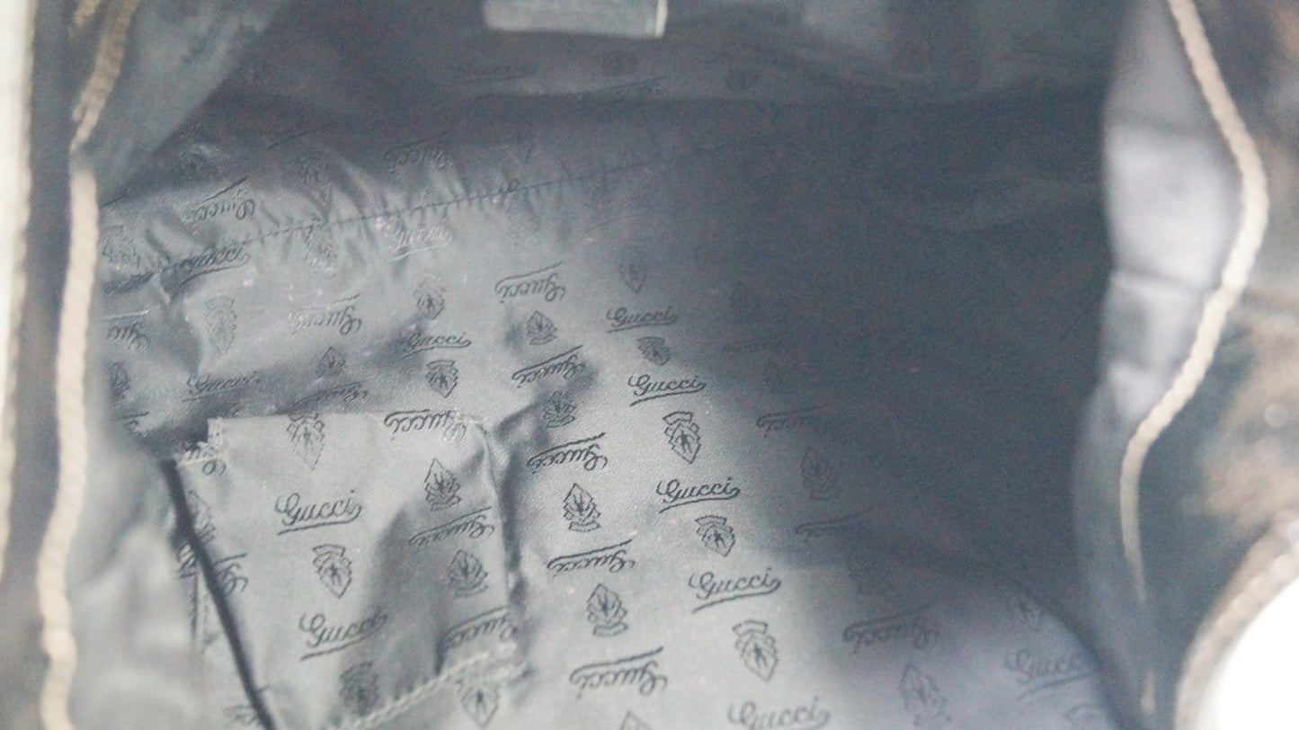 GUCCI Patent Leather Black Medium Britt Hobo Bag