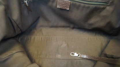 GUCCI Beige Ebony Signature GG Canvas Tote Bag