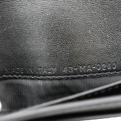 CHRISTIAN DIOR Long Saddle Leather Crossbody Chain Wallet Black