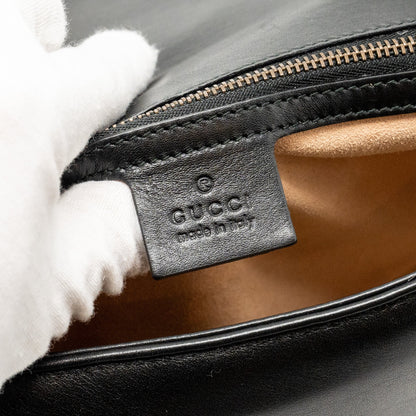 Gucci Medium GG Marmont Shoulder Bag Calfskin Black