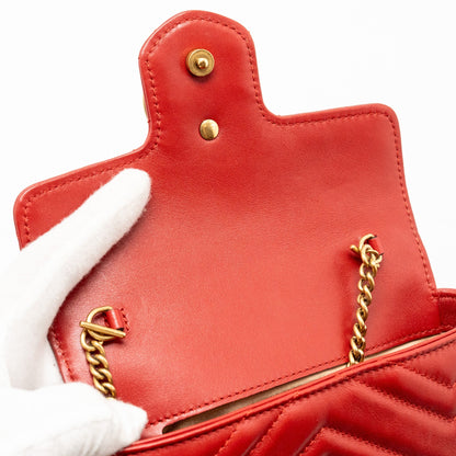 Gucci Super Mini GG Marmont Calfskin Red