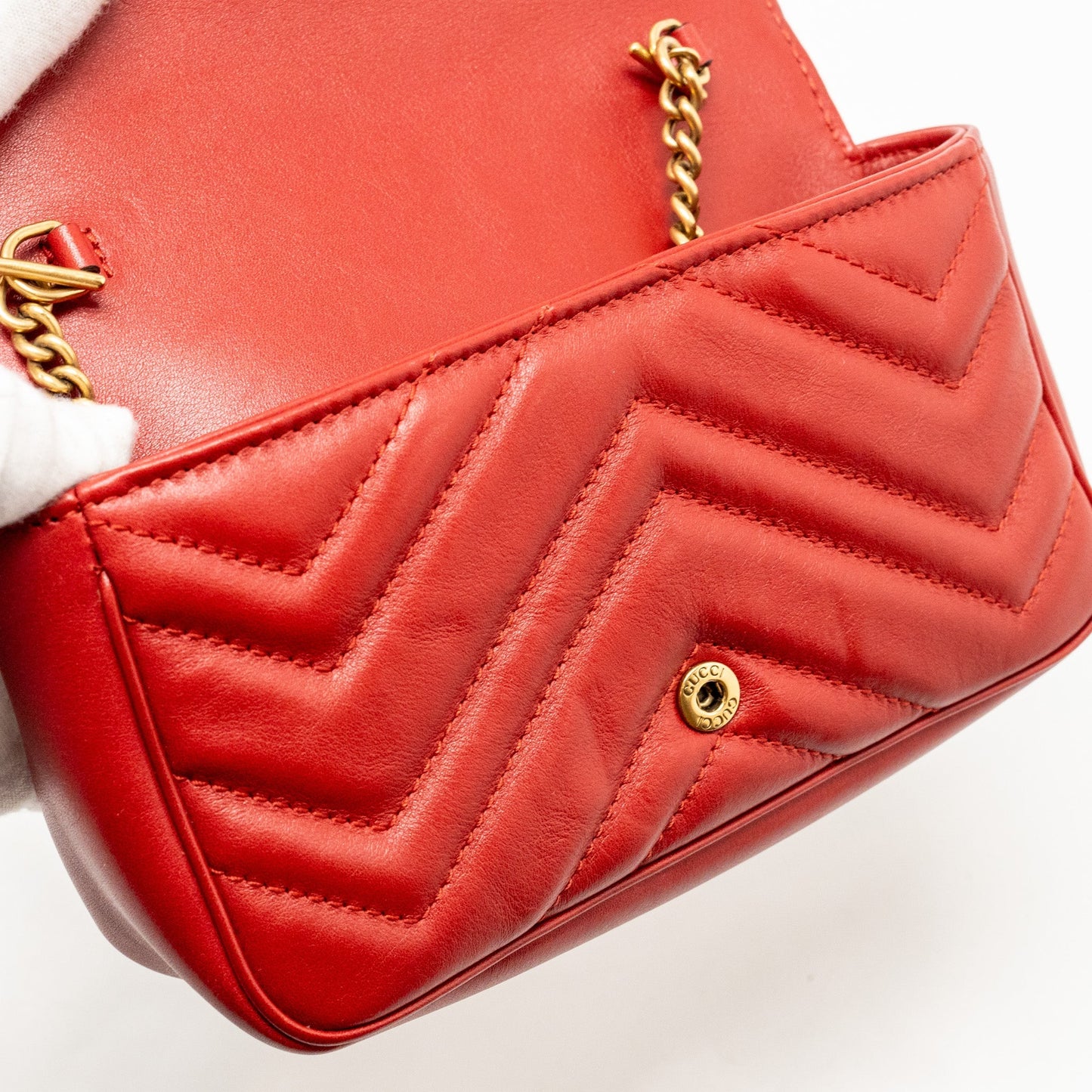 Gucci Super Mini GG Marmont Calfskin Red