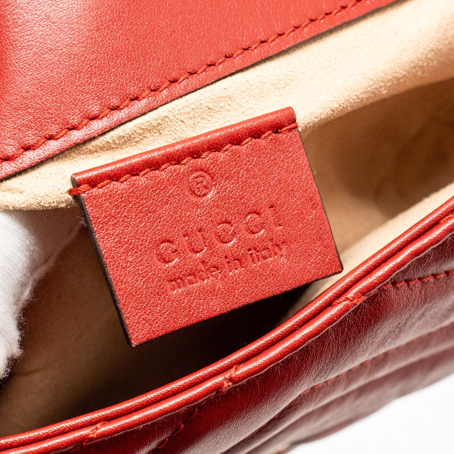 Gucci Super Mini GG Marmont Calfskin Red