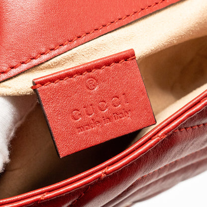 Gucci Super Mini GG Marmont Calfskin Red