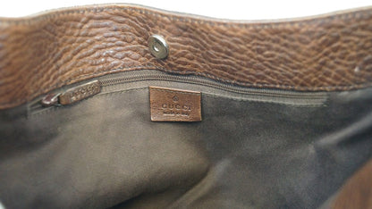 GUCCI GG Pattern Horsebit Dark Brown Shoulder Bag