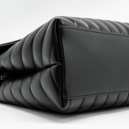 Saint Laurent Medium LouLou Shoulder Bag Calfskin Black SHW