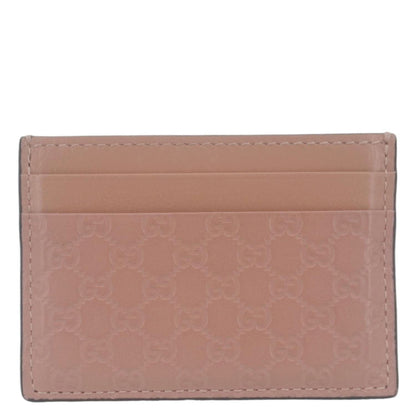 GUCCI Microguccissima Calfskin leather Card Holder Pink