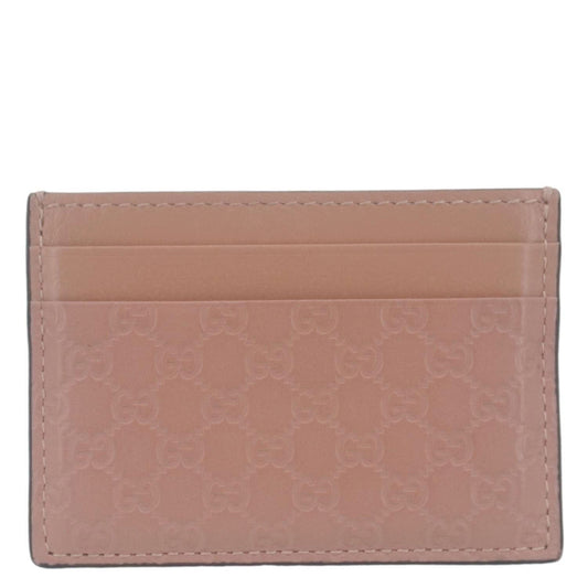 GUCCI Microguccissima Calfskin leather Card Holder Pink