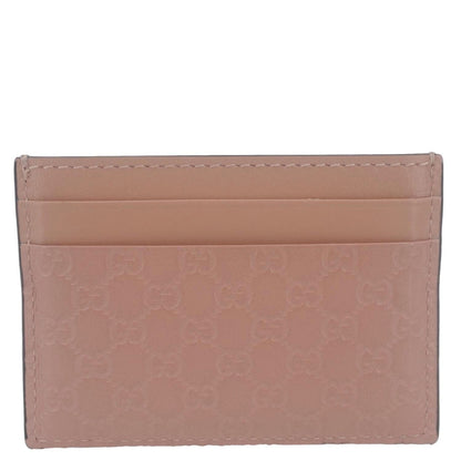 GUCCI Microguccissima Calfskin leather Card Holder Pink