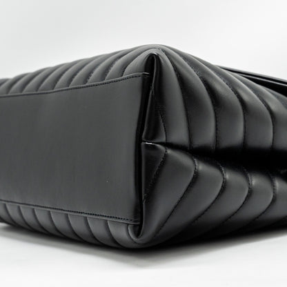 Saint Laurent Medium LouLou Shoulder Bag Calfskin Black SHW
