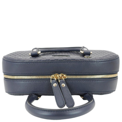 GUCCI Small Microguccissima Leather Crossbody Bag Navy Blue 510286
