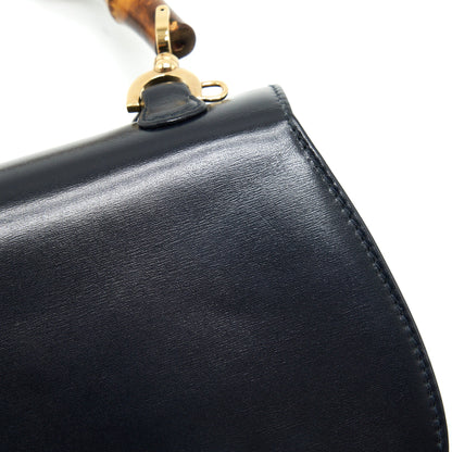 Gucci Vintage Bamboo Small Top Handle Bag Black