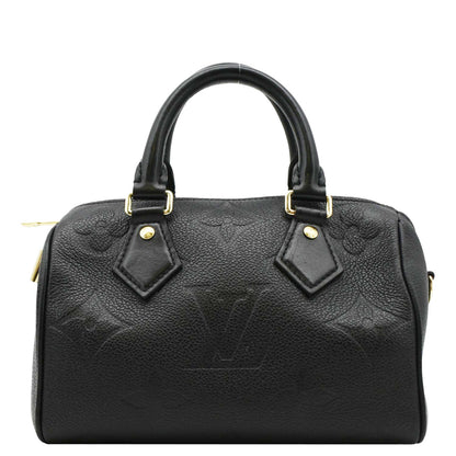 LOUIS VUITTON Speedy 20 Bandouliere Empreinte Leather Shoulder Bag Black