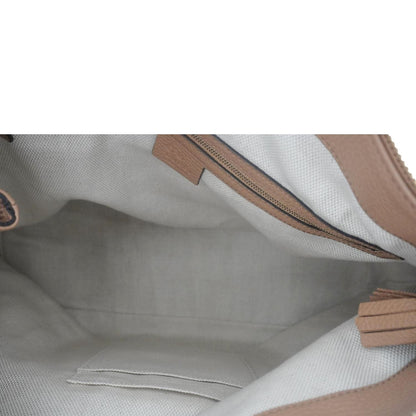 GUCCI Soho Medium Leather Tote Bag Brown 536194