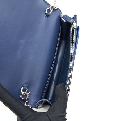 Saint Laurent Sunset Chain Wallet Navy SHW