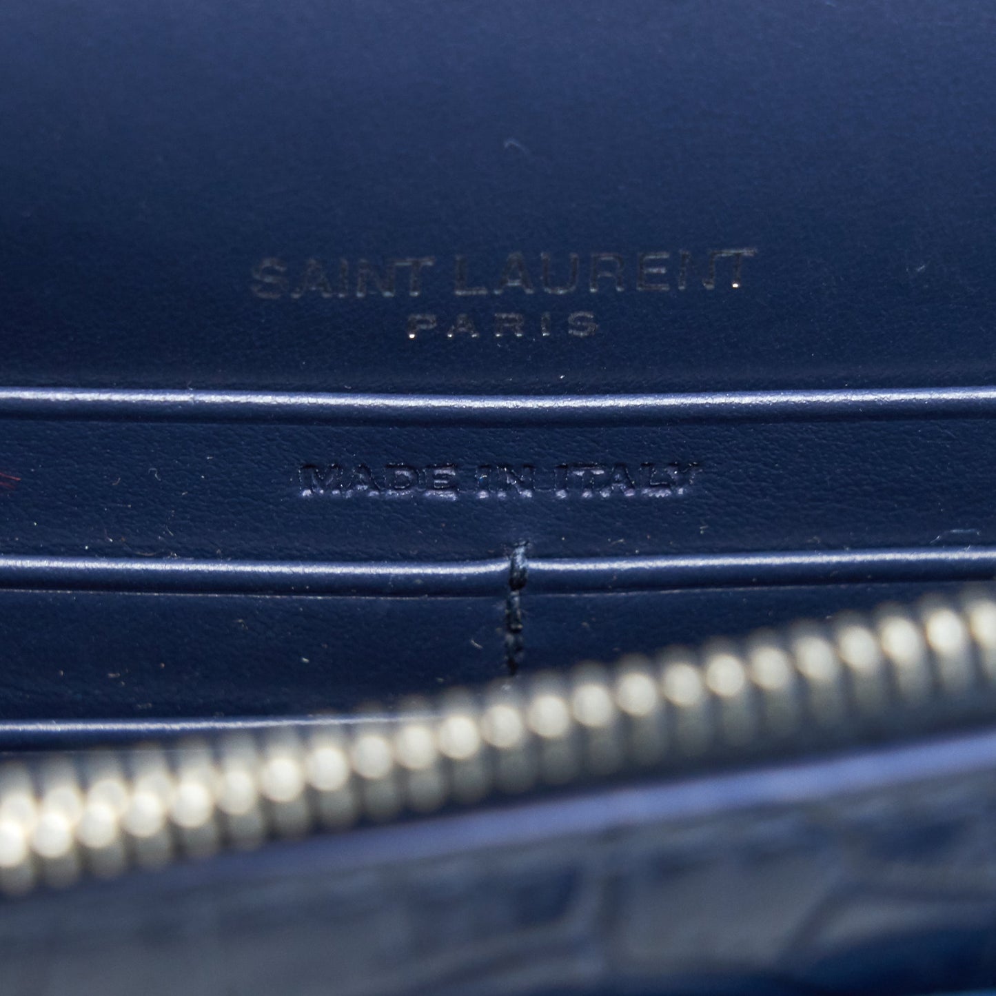 Saint Laurent Sunset Chain Wallet Navy SHW