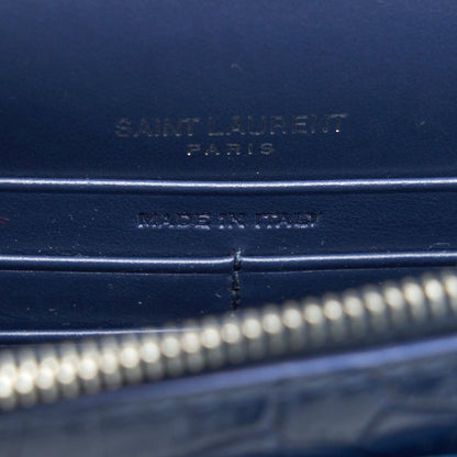 Saint Laurent Sunset Chain Wallet Navy SHW