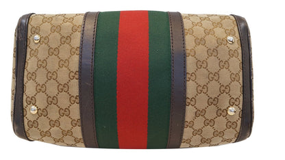 GUCCI Vintage Web Medium Original GG Boston Bag with Signature Web