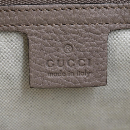GUCCI GG Marmont Leather Top Handle Shoulder Bag Beige 421890