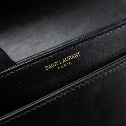Saint Laurent Small Solferino Satchel Crossbody Bag Box Calfskin Black GHW