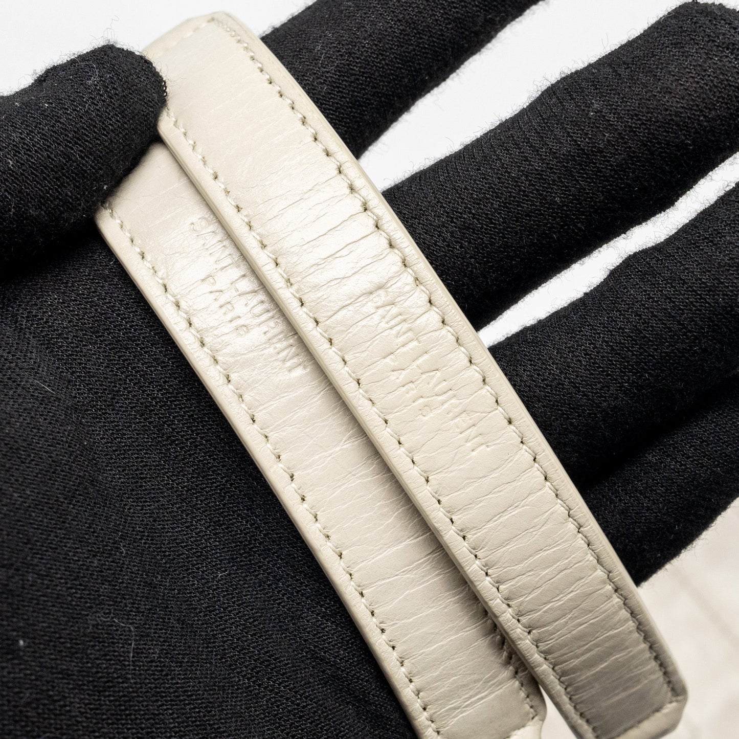 Saint Laurent/YSL Niki Baby Flap Bag Calfskin White SHW