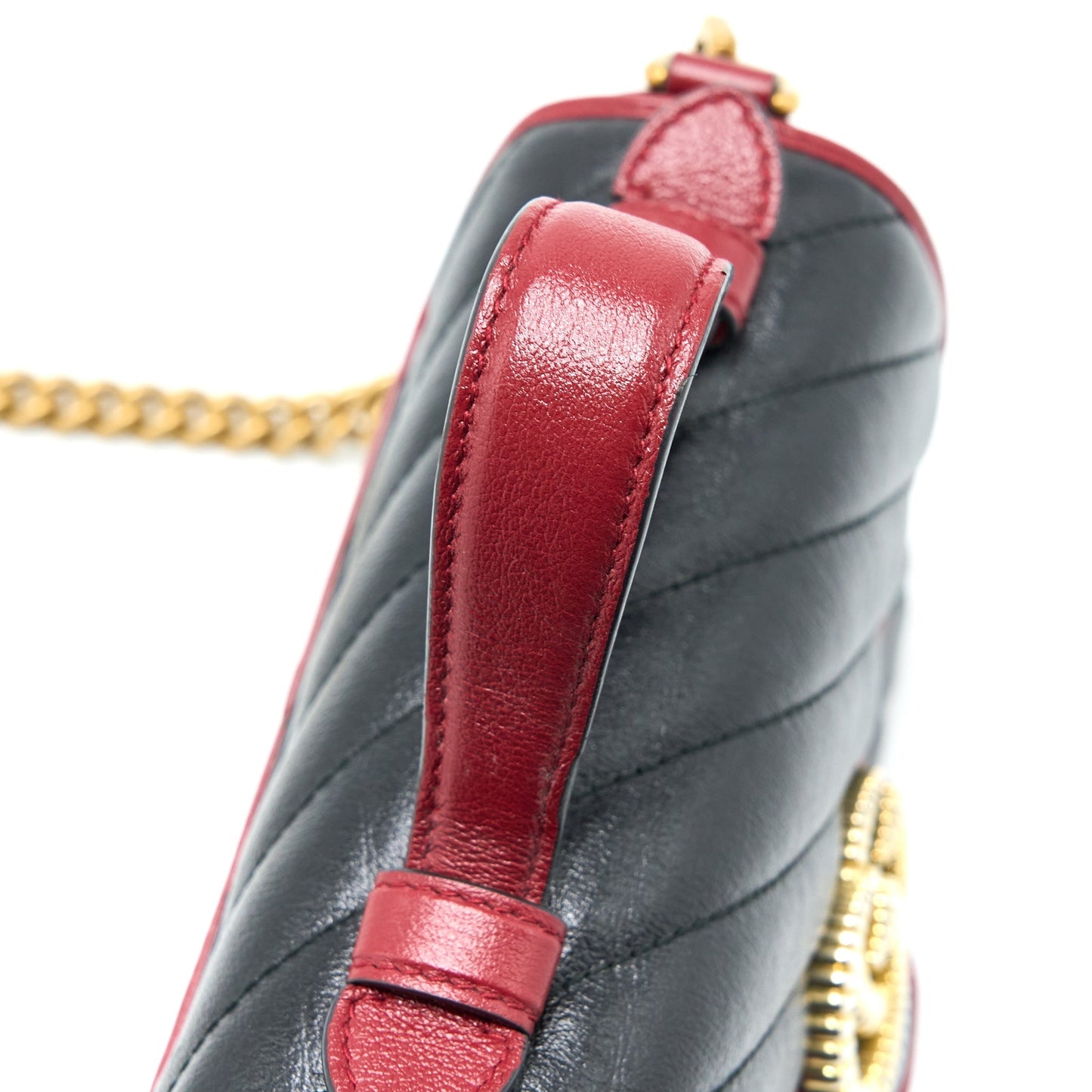 Gucci GG Marmont Mini Top Handle Bag Calfskin Black/Red