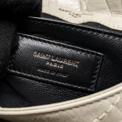 Saint Laurent/YSL Niki Baby Flap Bag Calfskin White SHW