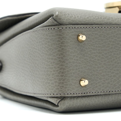 Gucci GG Top Handle Bag Caflskin Grey L