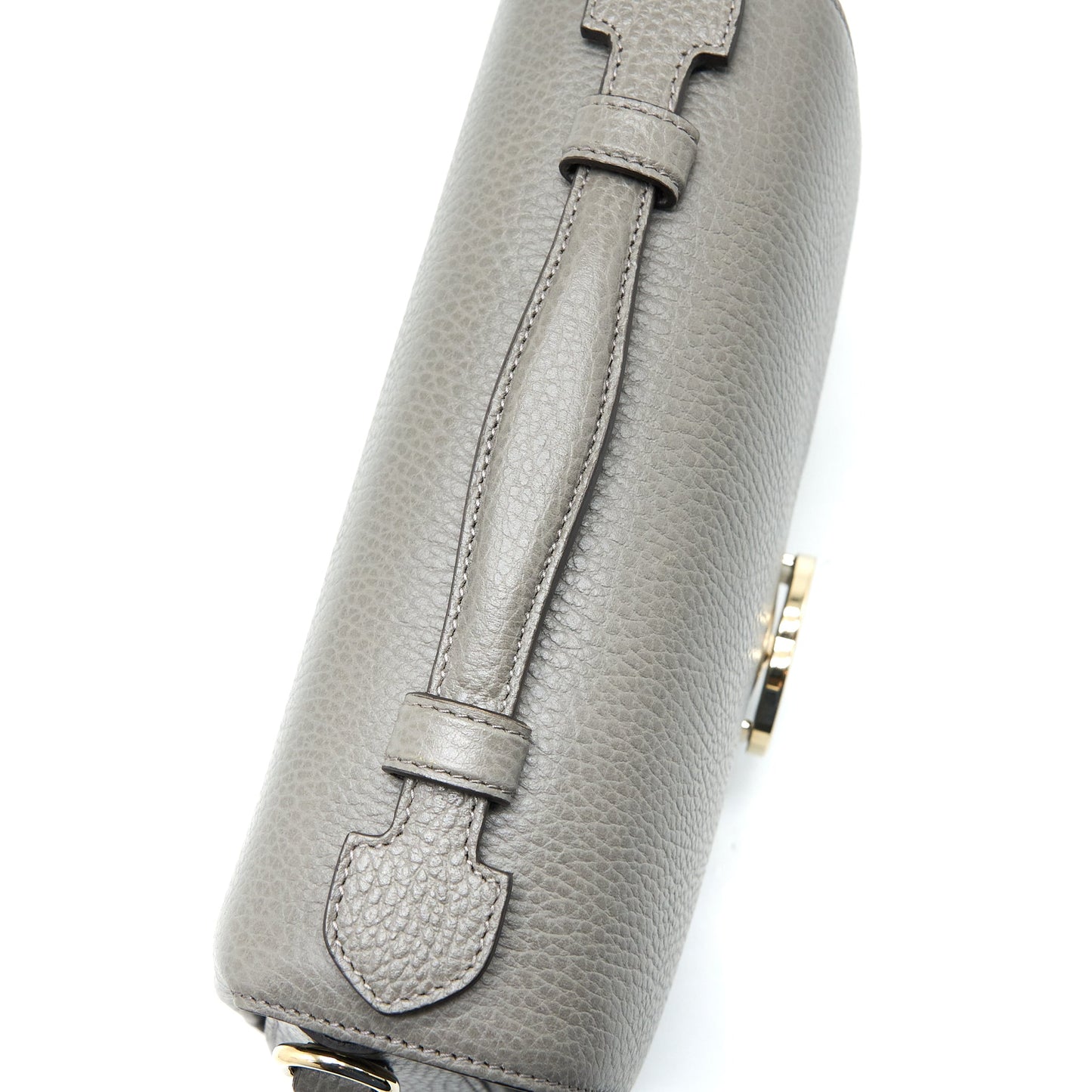 Gucci GG Top Handle Bag Caflskin Grey L