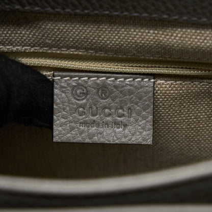 Gucci GG Top Handle Bag Caflskin Grey L