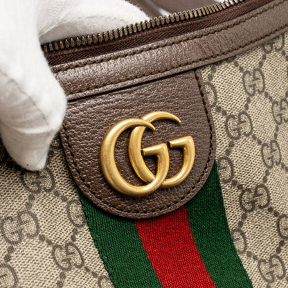 Gucci Small Ophidia Half Moon Crossbody Hobo Bag GG Supreme Canvas