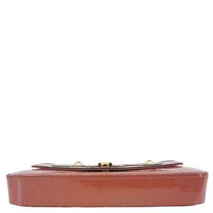 LOUIS VUITTON Valentine Dog Felicie Monogram Vernis Crossbody Bag Orange