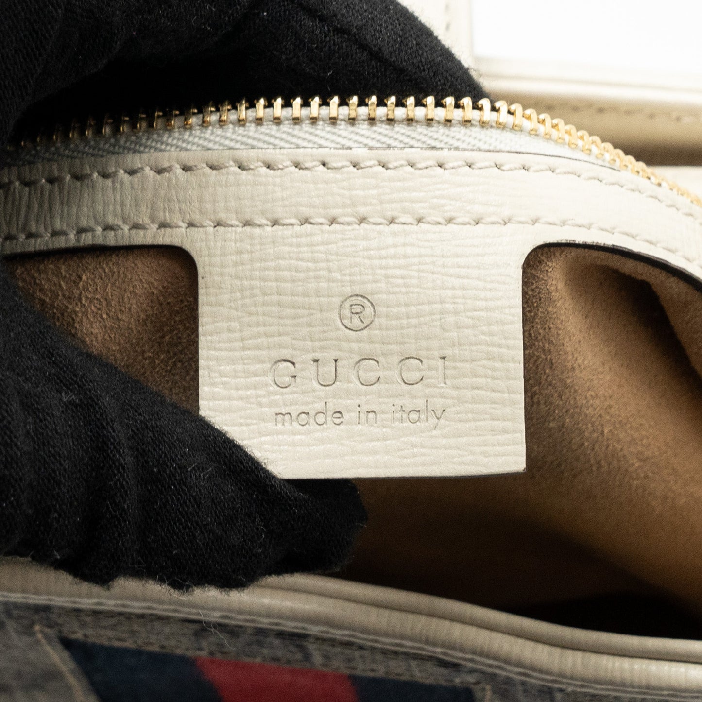 Gucci Jackie 1961 small shoulder bag GG supreme canvas / calfskin white multicolour