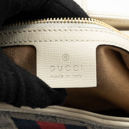 Gucci Jackie 1961 small shoulder bag GG supreme canvas / calfskin white multicolour