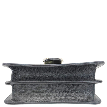 GUCCI Interlocking GG Leather Crossbody Bag Black 510304
