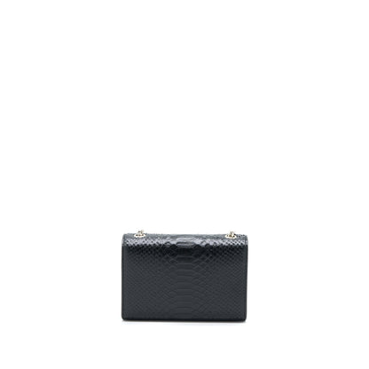 Saint Laurent Small Kate Python Embossed Calfskin Black SHW